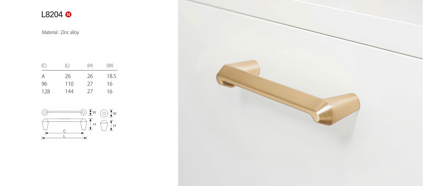 Modern Furniture Handle L8204'Material:Zinc alloy