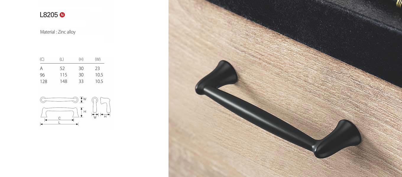 Modern Furniture Handle L8205;Material:Zinc alloy